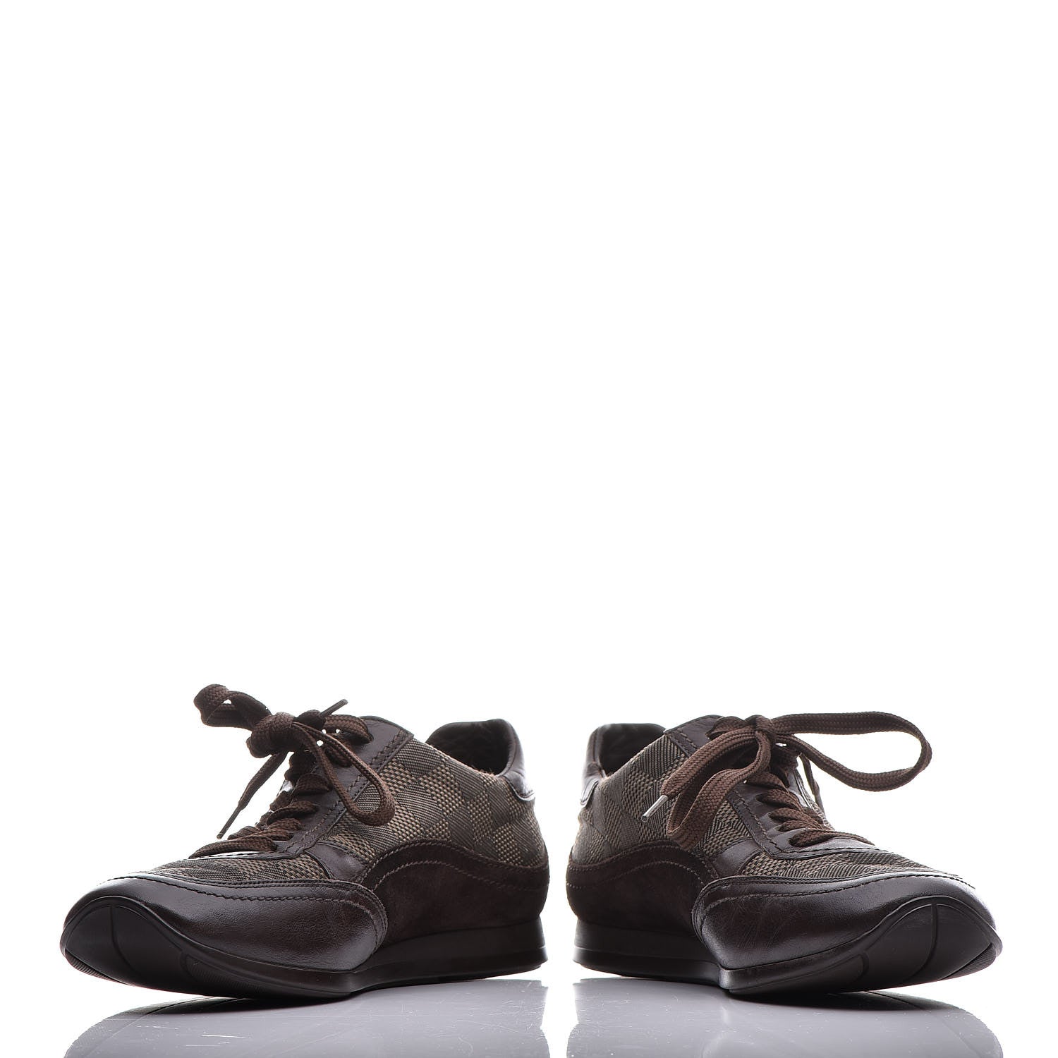 Louis Vuitton Suede Damier Ebene Sneakers 8.5 Brown 5 of 15