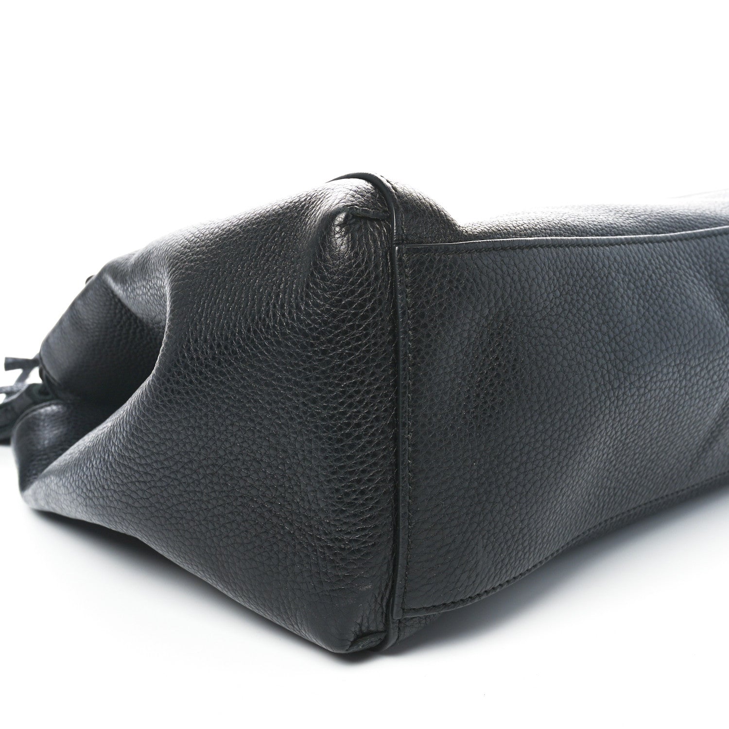 Gucci Pebbled Calfskin Lady Tassel Top Handle Bag Black 9 of 10