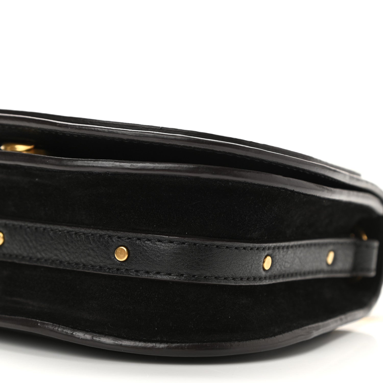 Chloe Calfskin Suede Small Nile Bracelet Bag Black 10 of 11