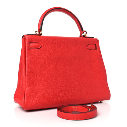 Hermes Togo Kelly Retourne 28 Rouge Tomate 3 of 10