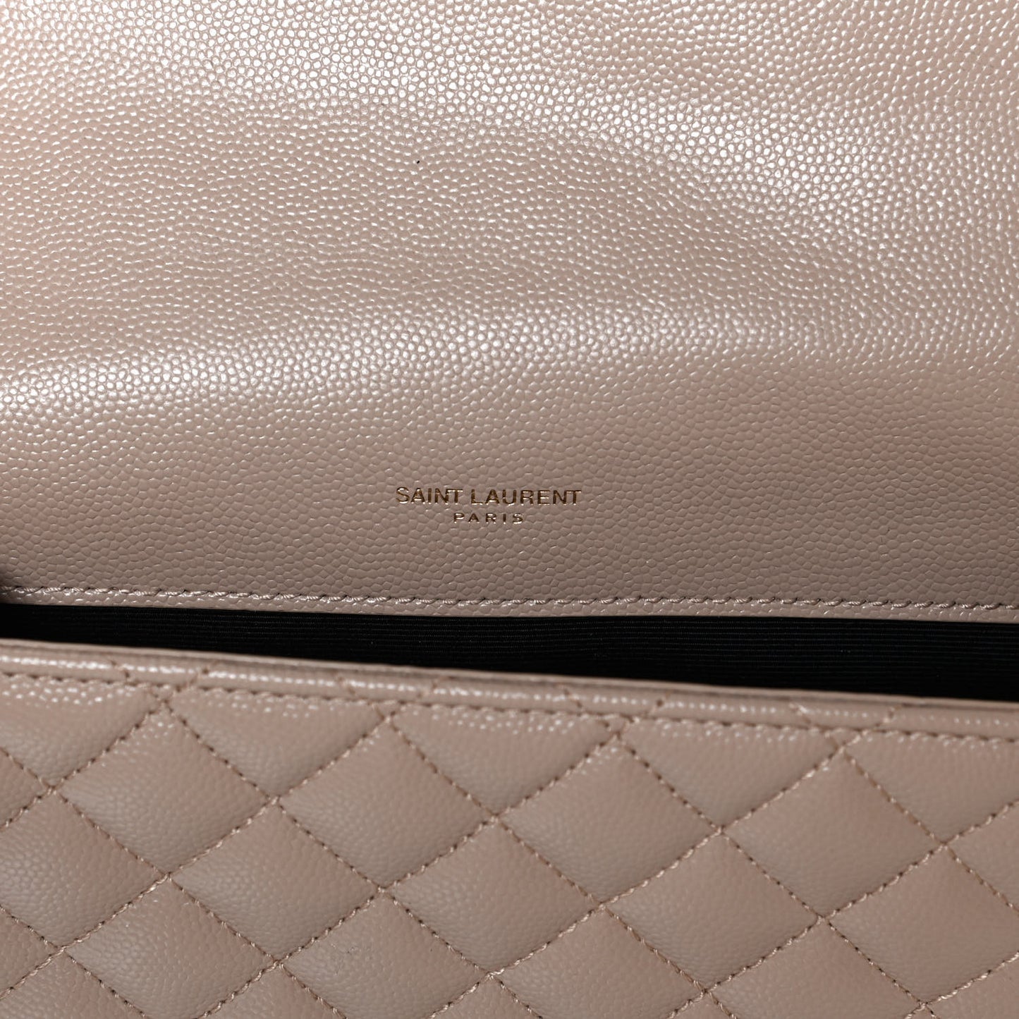 Grain De Poudre Textured Mixed Matelasse Medium Triquilt Monogram Satchel Dark Beige