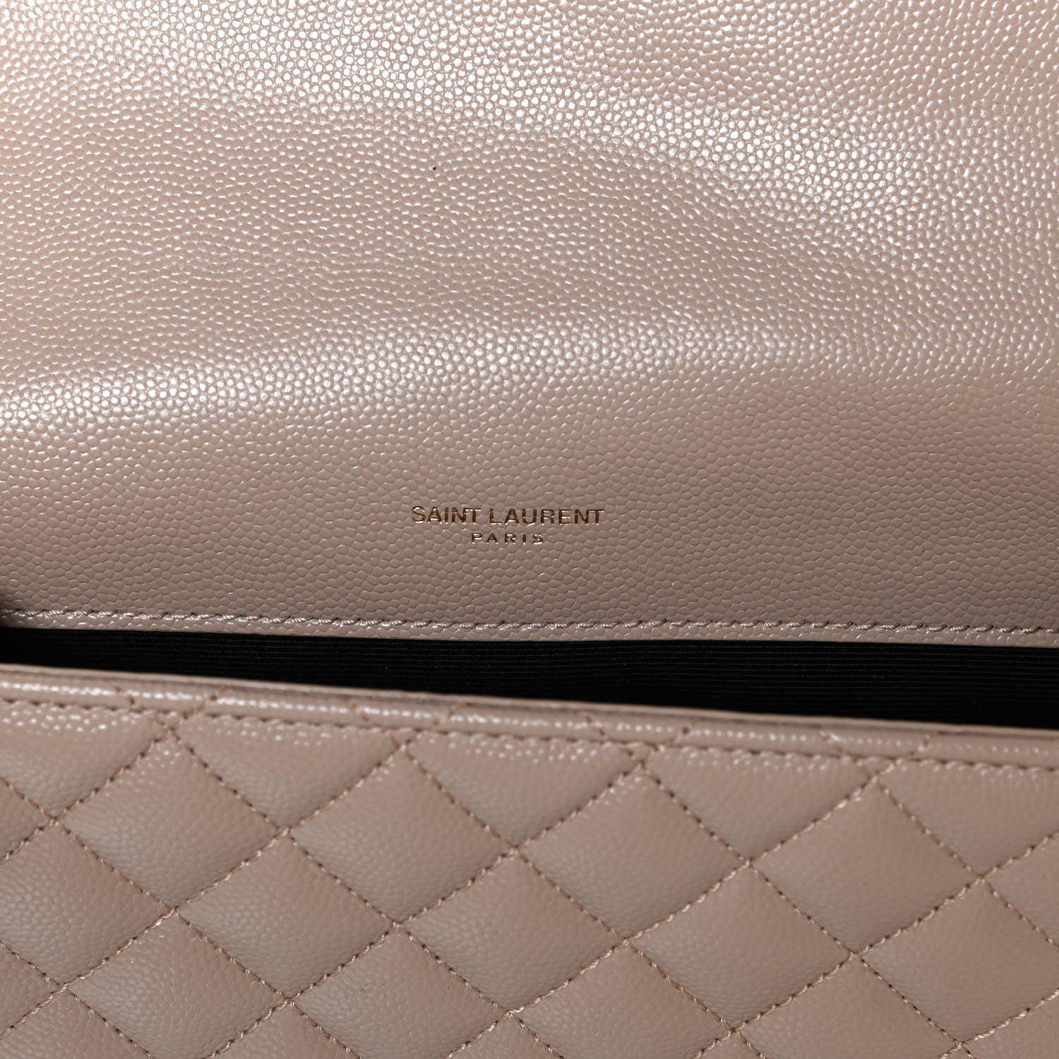 Saint Laurent Grain De Poudre Textured Mixed Matelasse Medium Triquilt Monogram Satchel Dark Beige 6 of 11