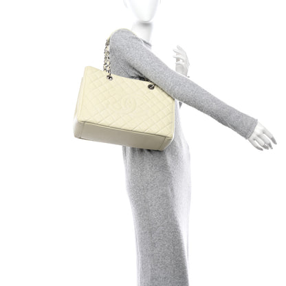 Chanel Caviar Quilted Grand Shopping Tote GST White 2 of 13