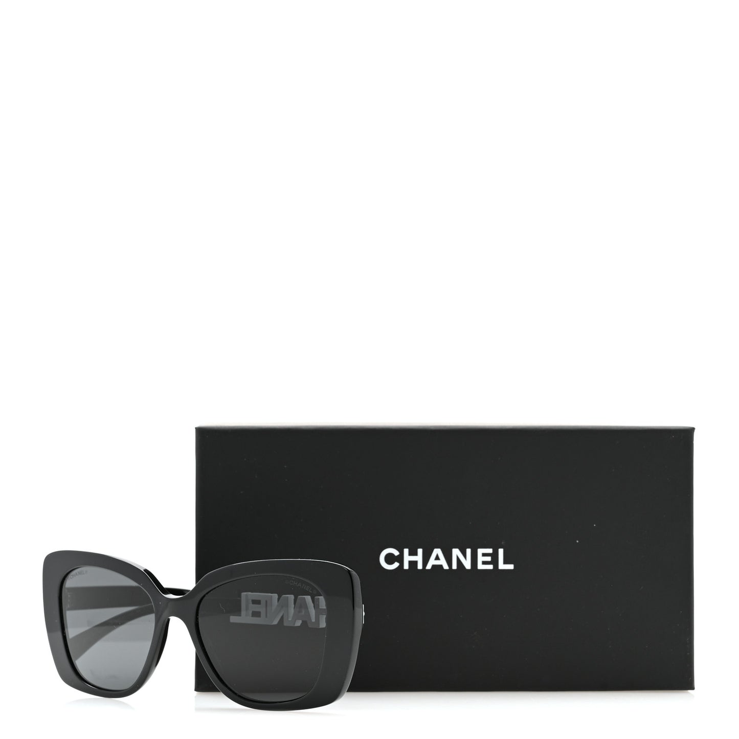 Acetate Strass Polarized Square Sunglasses 5422-B Black White