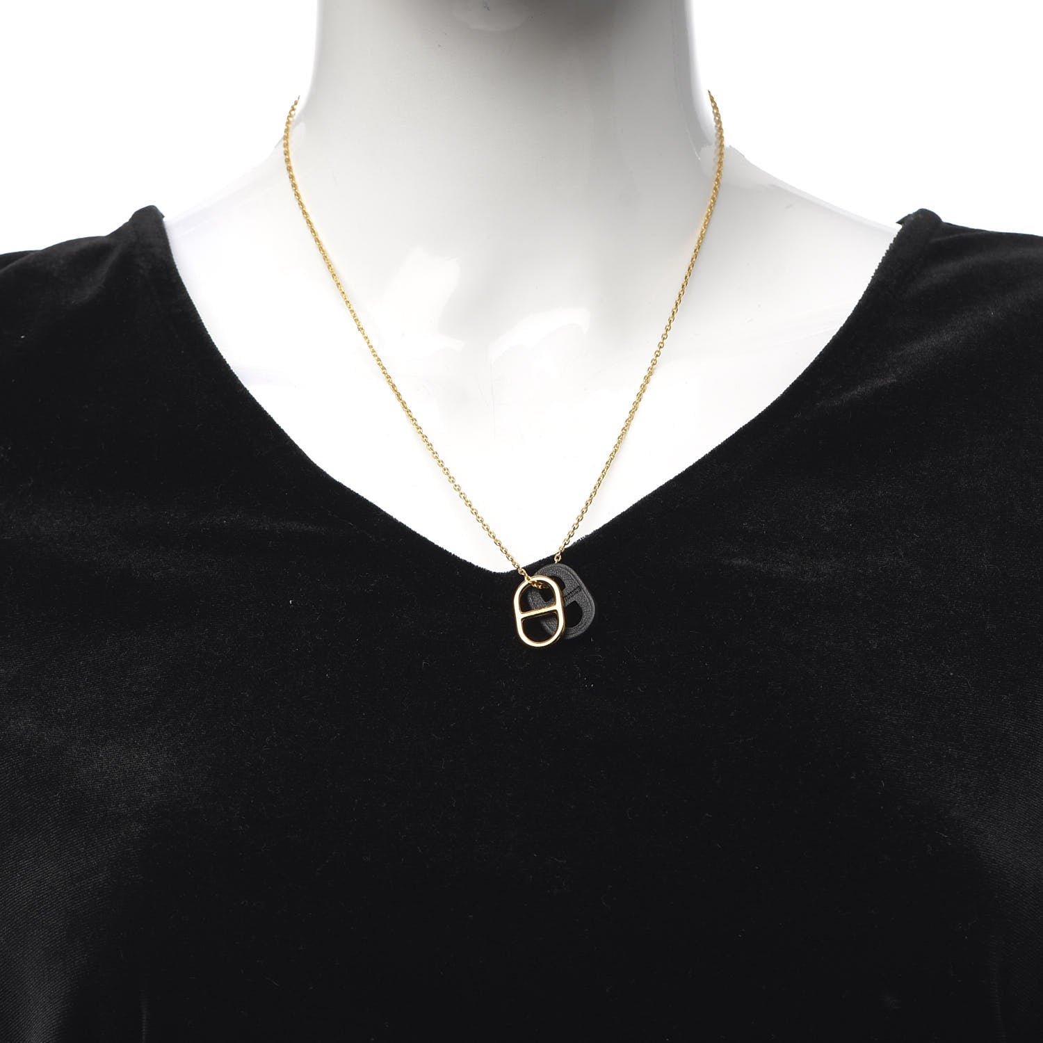 Hermes Swift O'Maillon Pendant Necklace Black 2 of 5