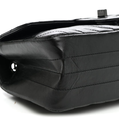 Chanel Aged Calfskin Chevron Quilted 2.55 Reissue Mini Flap So Black 9 of 10
