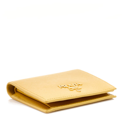Prada Saffiano Compact Wallet Ginestra 3 of 8