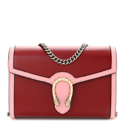 Gucci Azalea Calfskin Enamel Mini Dionysus Chain Wallet New Cherry Red Wild Rose Off White 1 of 11