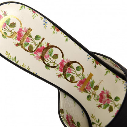 Gucci Satin Dragon Embroidered Candy Mules 38.5 Black 8 of 11