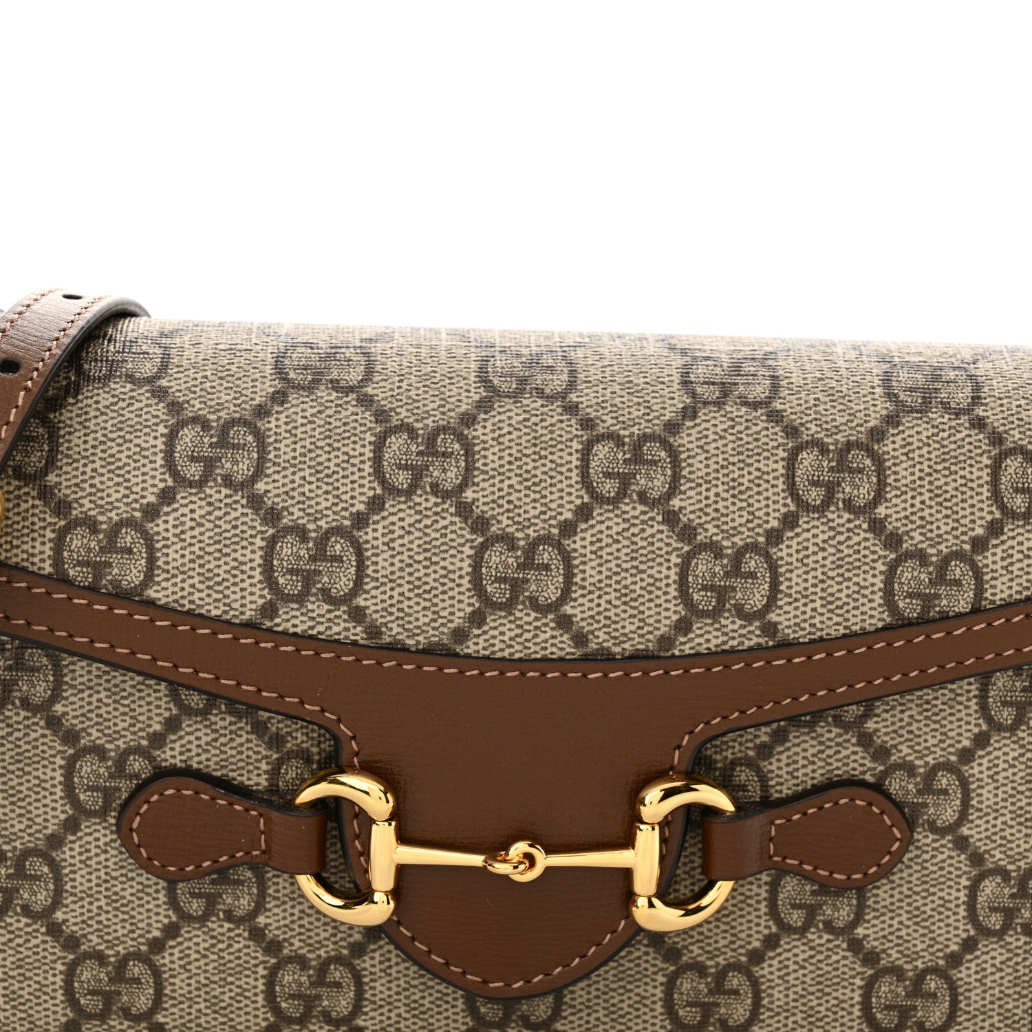 Gucci GG Supreme Monogram Mini Horsebit 1955 Shoulder Bag Beige Brown Sugar 7 of 10
