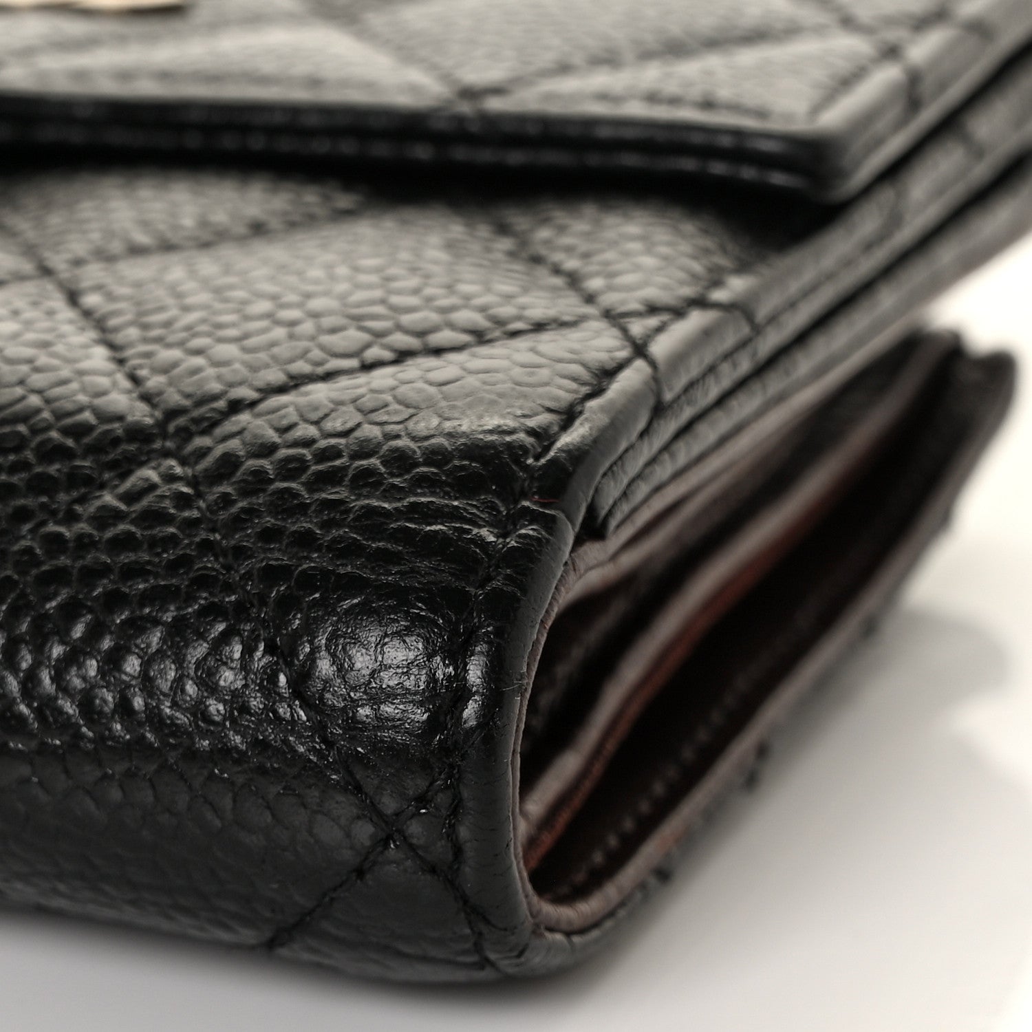 Chanel Caviar Quilted Compact French Flap Wallet Black 8 of 9