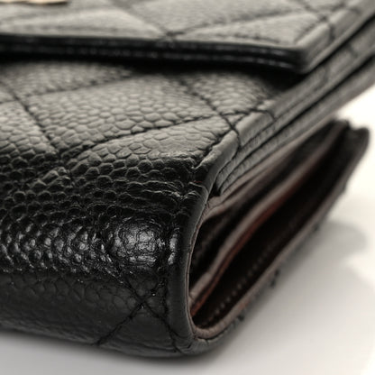 Chanel Caviar Quilted Compact French Flap Wallet Black 8 of 9