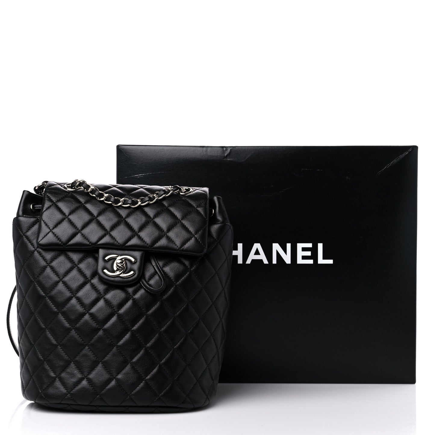Lambskin Quilted Small Urban Spirit Backpack Black
