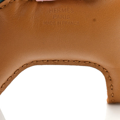 Hermes Milo Lambskin Grigri Rodeo Horse Bag Charm PM Sesame Malachite Rose Sakura 4 of 4