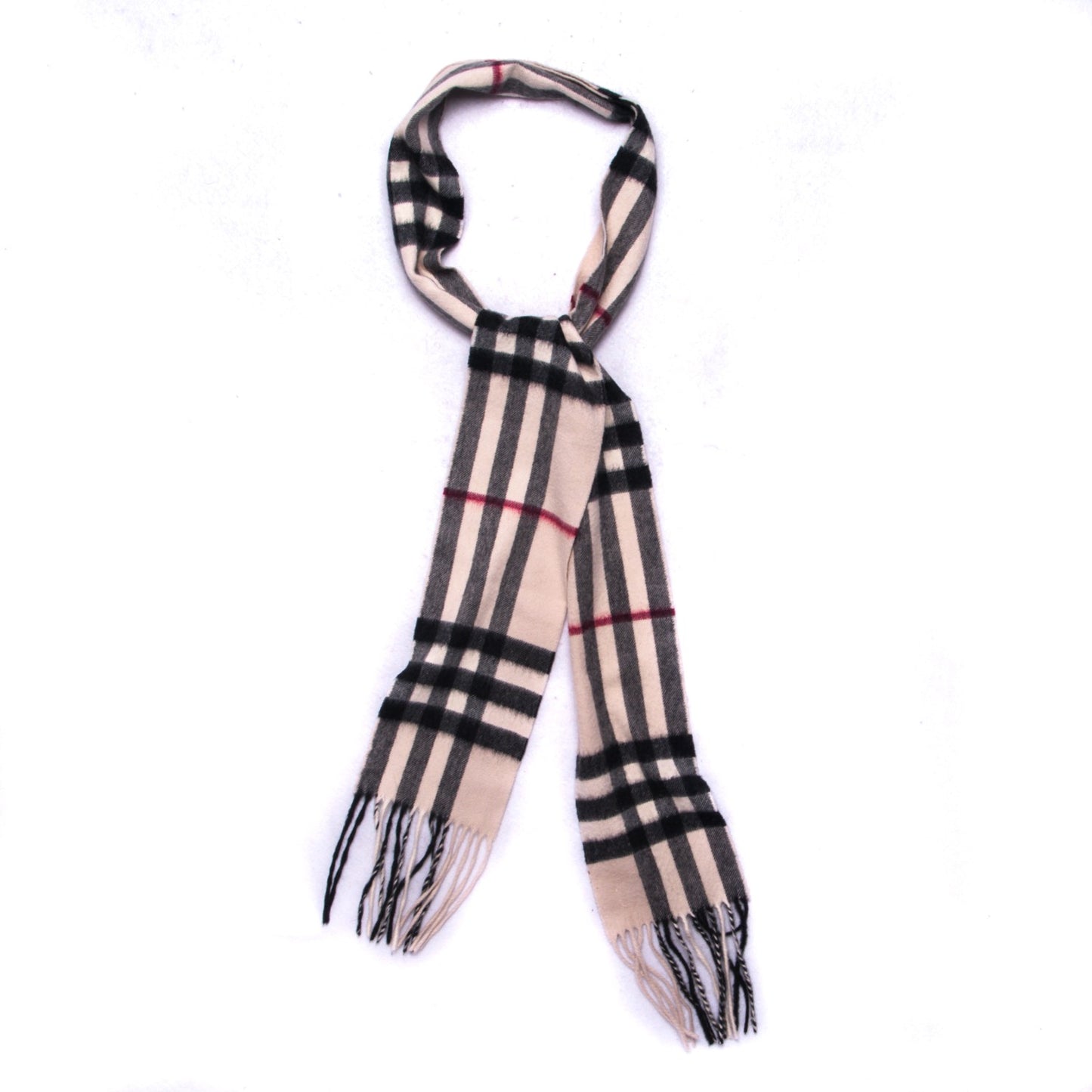 Cashmere Giant Check Scarf Stone