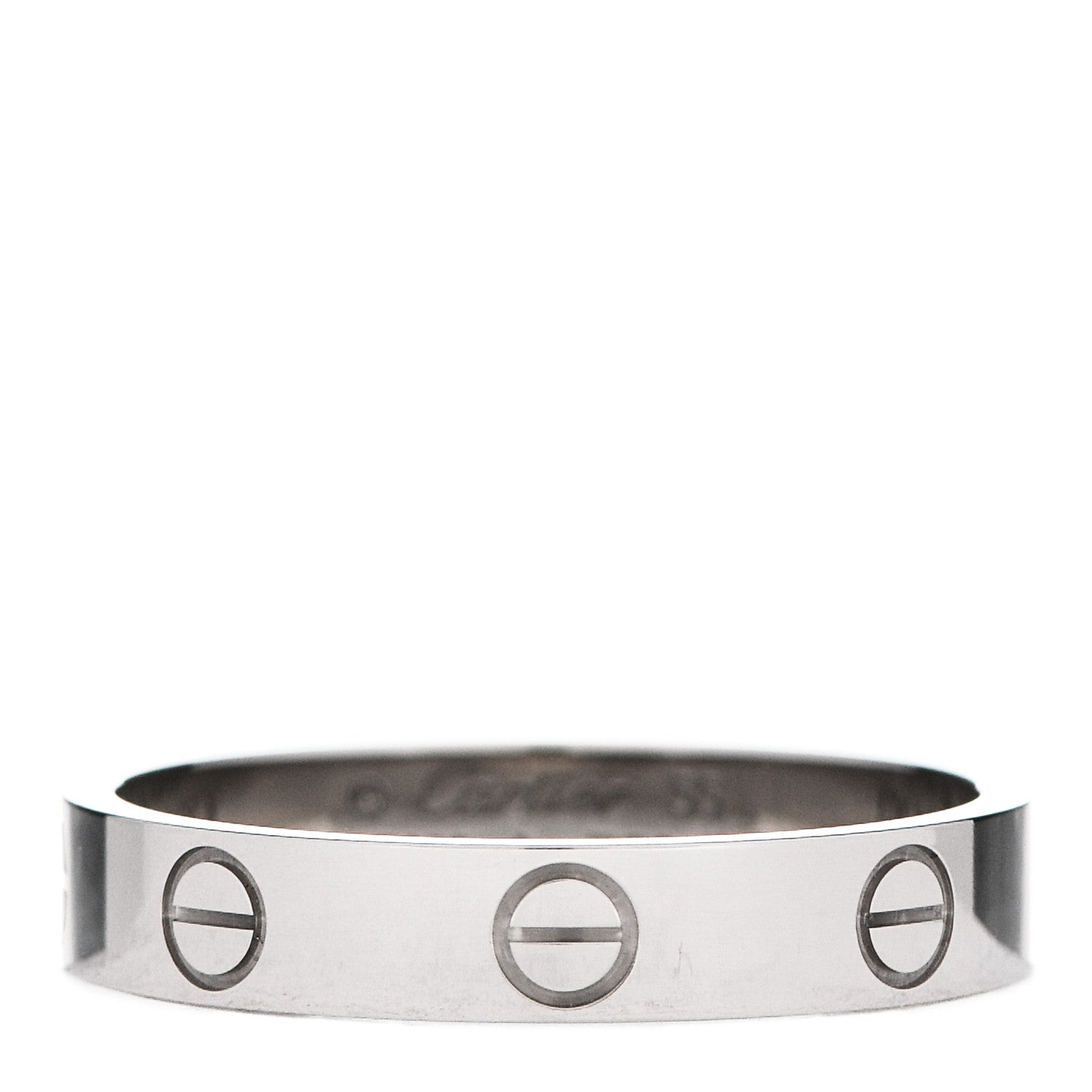 Cartier 18K White Gold 3.5mm LOVE Wedding Band Ring 55 7.25 1 of 5