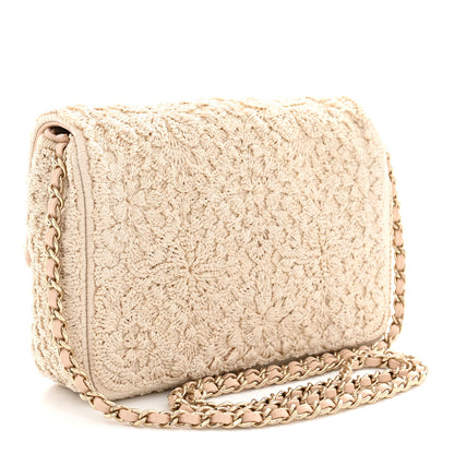 Chanel Crochet Embroidered Camelia Mini Rectangular Flap Ecru 3 of 10