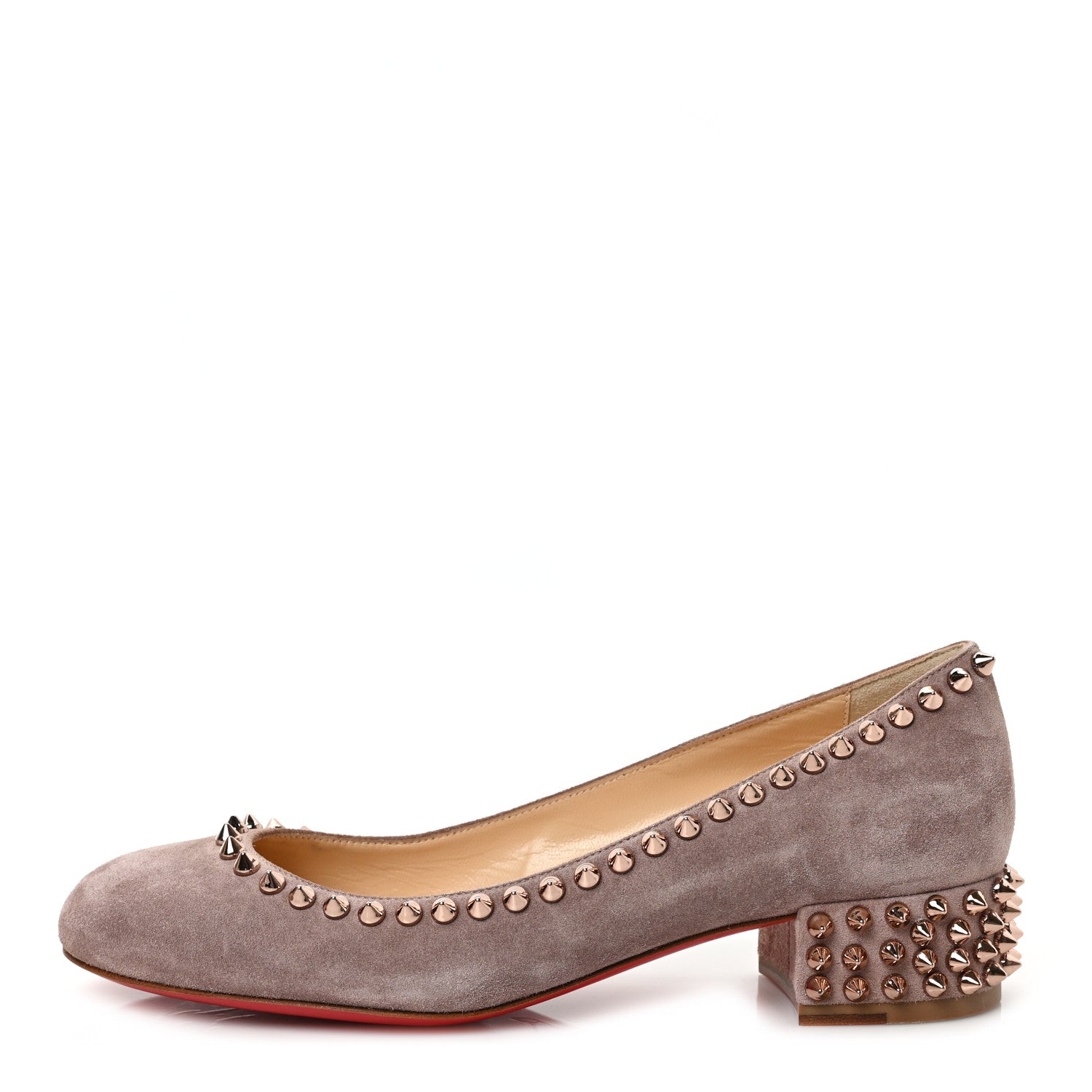 Christian Louboutin Veau Velours Agnes 30 Pumps 36 Antic Pink Bronze 1 of 8