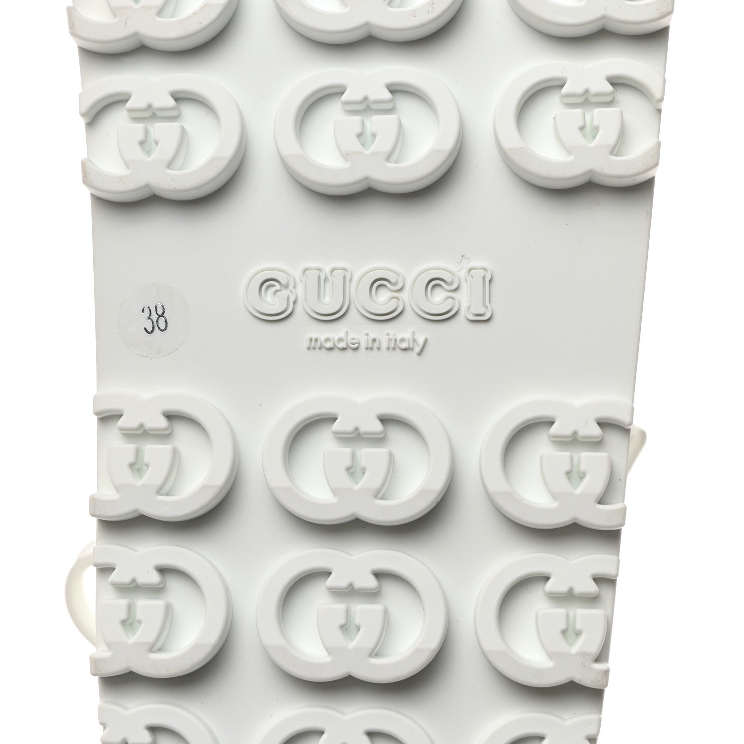 Gucci Soft Rubber Horsebit Touch Womens Strapped Sandals 38 Great White 9 of 9