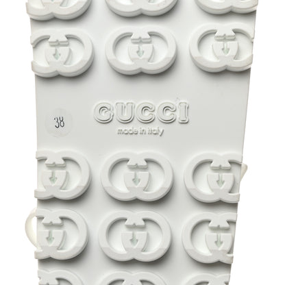 Gucci Soft Rubber Horsebit Touch Womens Strapped Sandals 38 Great White 9 of 9