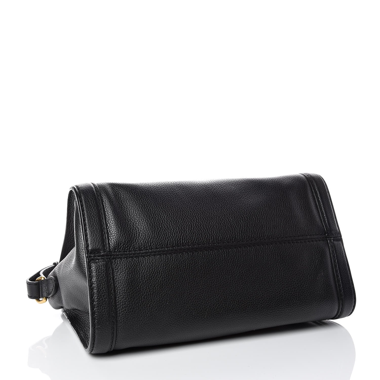 Alexander McQueen Pebbled Calfskin Small Skull Padlock Zip Around Tote Black 5 of 11