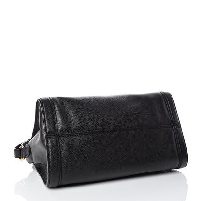 Alexander McQueen Pebbled Calfskin Small Skull Padlock Zip Around Tote Black 5 of 11