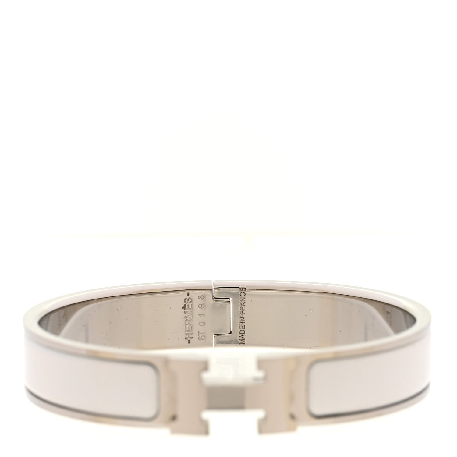 Hermes Enamel Narrow Clic Clac H Bracelet GM White 4 of 5