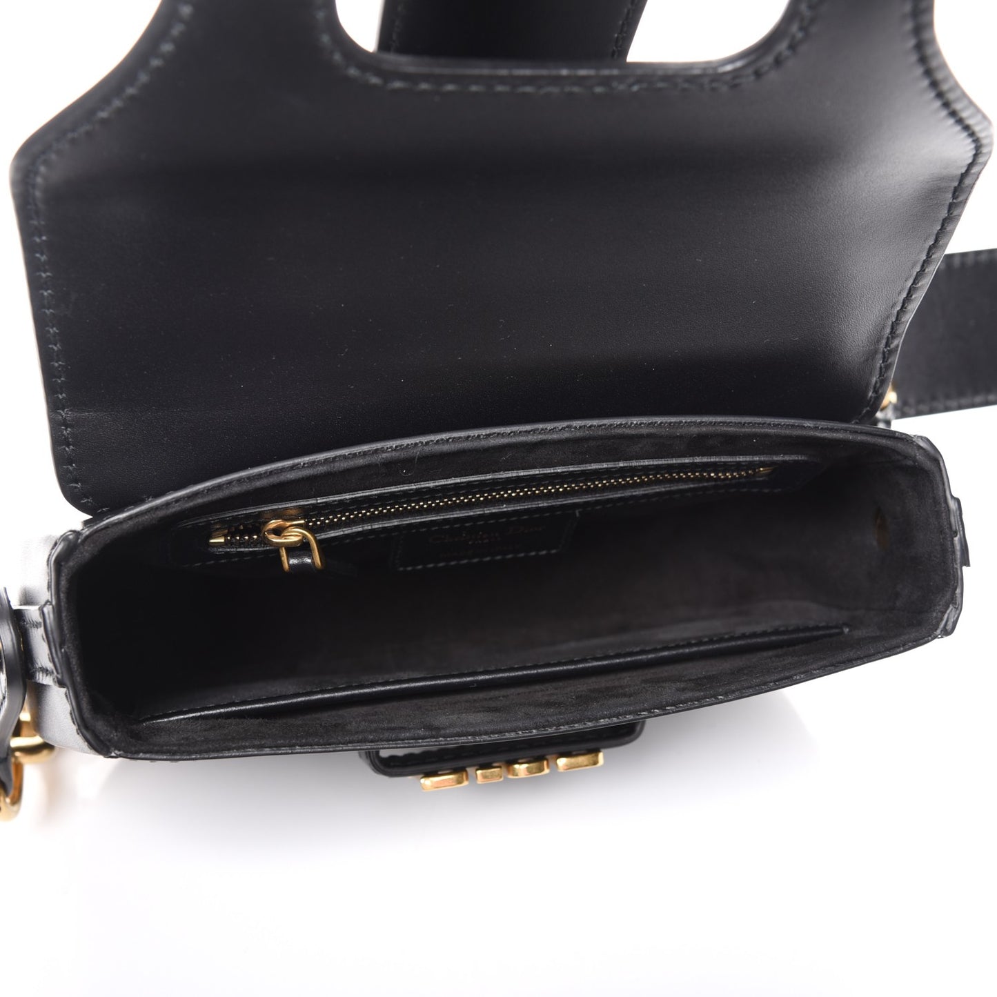 Calfskin D Fence Saddle Bag Black