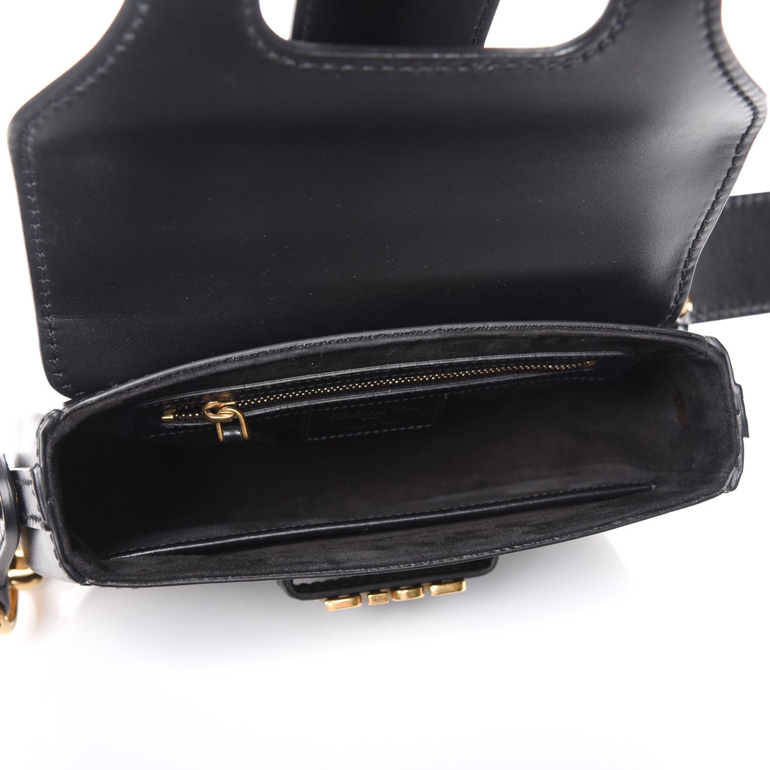 Christian Dior Calfskin D Fence Saddle Bag Black 5 of 7