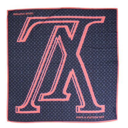 Louis Vuitton Silk Monogram Upside Down Scarf Marine 1 of 6
