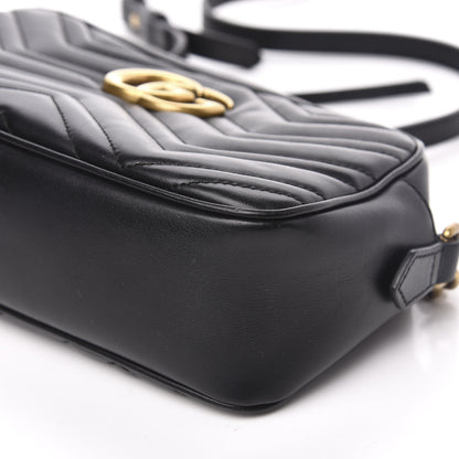 Gucci Calfskin Matelasse Small GG Marmont Chain Shoulder Bag Black 9 of 10