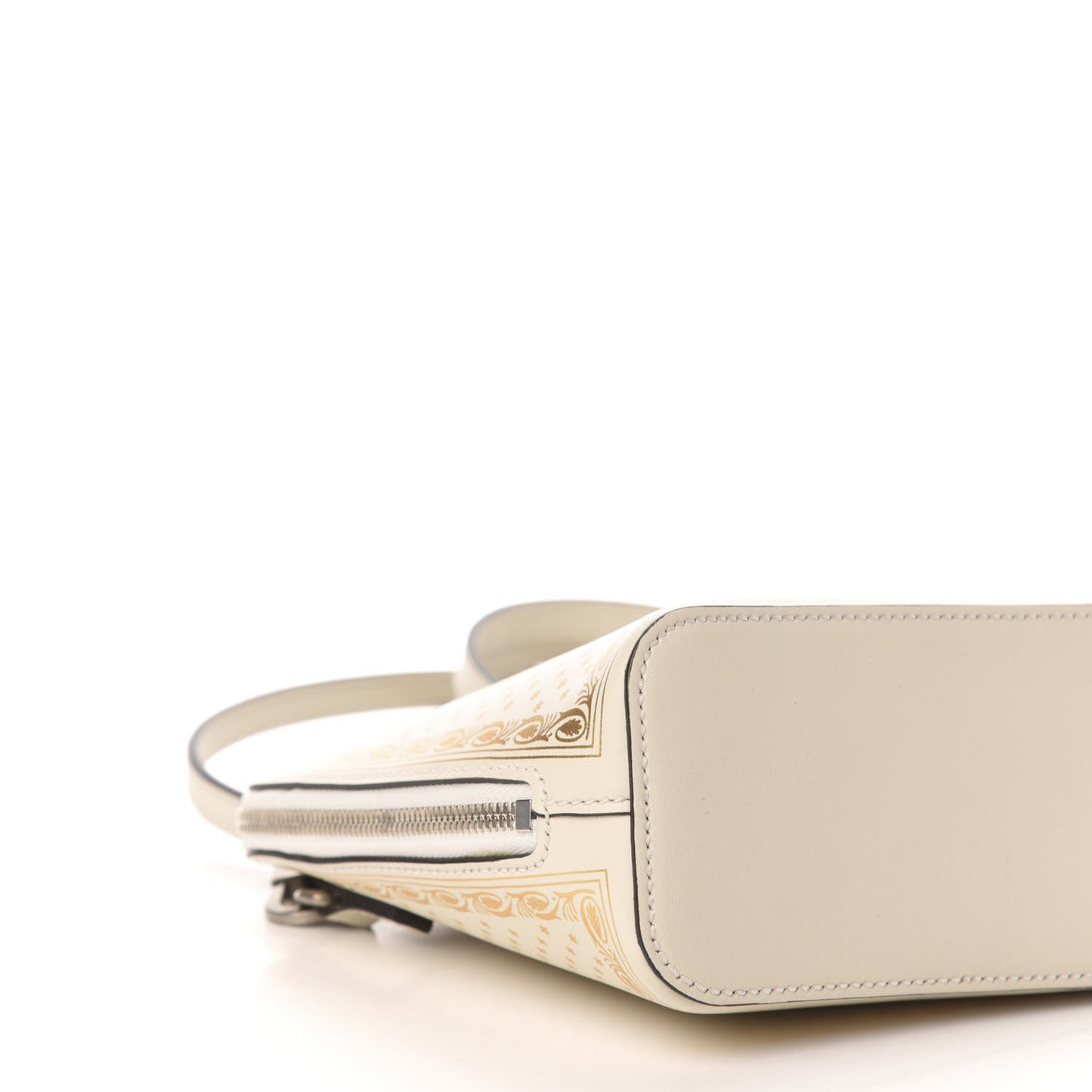 X SEGA Calfskin GUCCY Stars Mini Dome Shoulder Bag Mystic White Gold