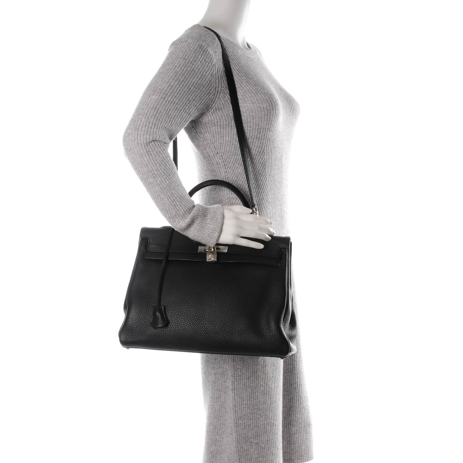 Hermes Taurillon Clemence Kelly Retourne 35 Black 2 of 23