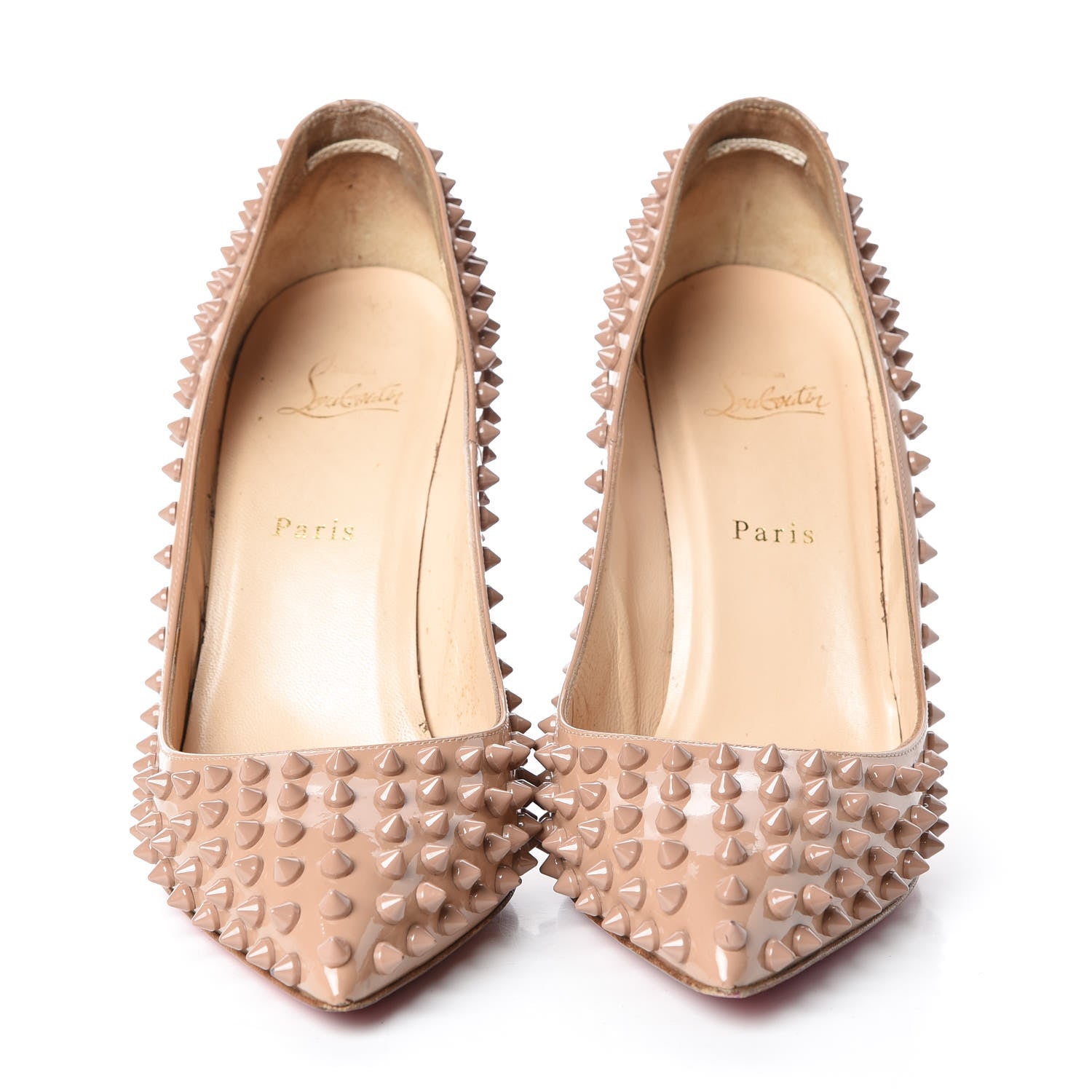 Christian Louboutin Patent Pigalle Spikes 120 Pumps 41.5 Nude 2 of 18