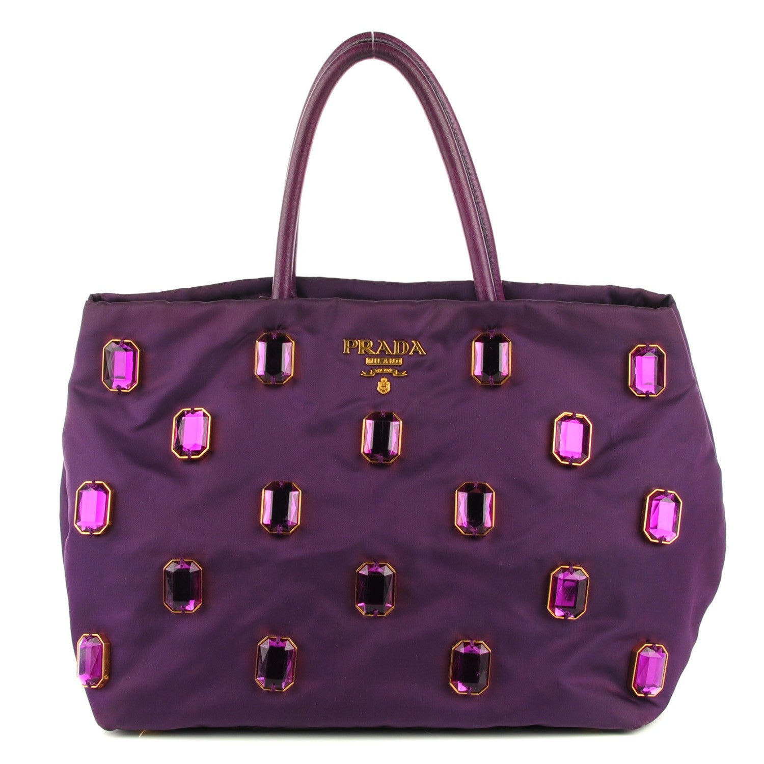 Prada Tessuto Nylon Pietre Jeweled Tote Anemone 1 of 8