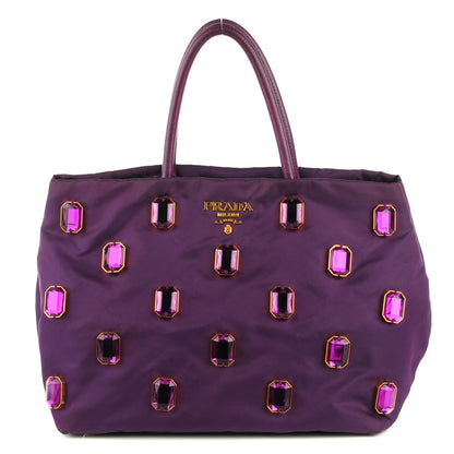 Prada Tessuto Nylon Pietre Jeweled Tote Anemone 1 of 8