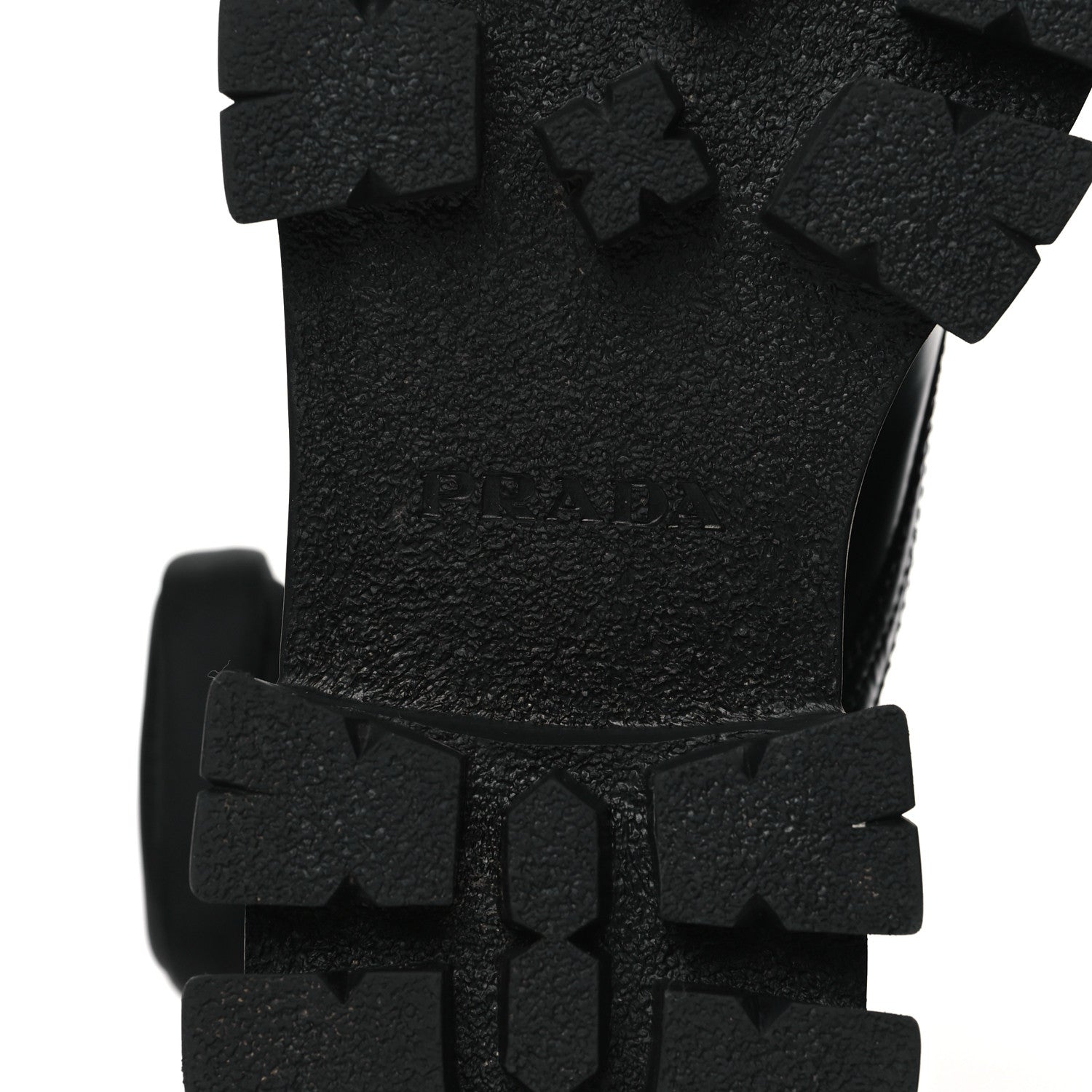 Prada Spazzolato Rois Nylon Metal Triangle Logo Monolith Pouch Pocket 55mm Boots 40 Black 6 of 8