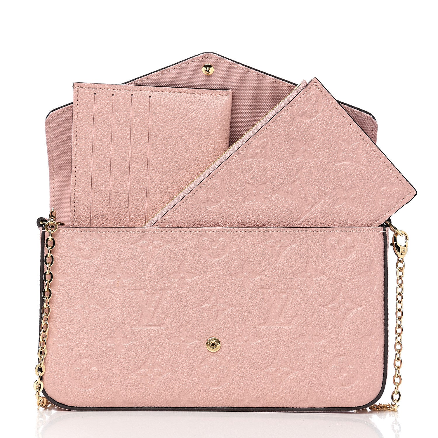 Louis Vuitton Empreinte Pochette Felicie Chain Wallet Rose Poudre 9 of 11