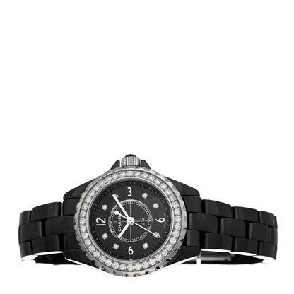 Chanel Stainless Steel Ceramic Diamond Bezel 29mm J12 Quartz Watch Black 2 of 4