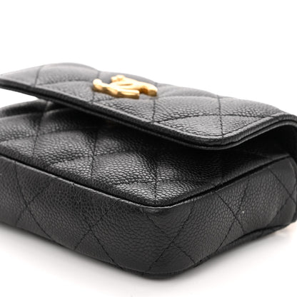 Chanel Caviar Quilted Sweetheart Clutch With Chain Black 11 of 12