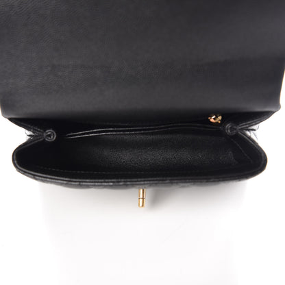 Chanel Caviar Lizard Quilted Mini Coco Handle Flap Black 5 of 9