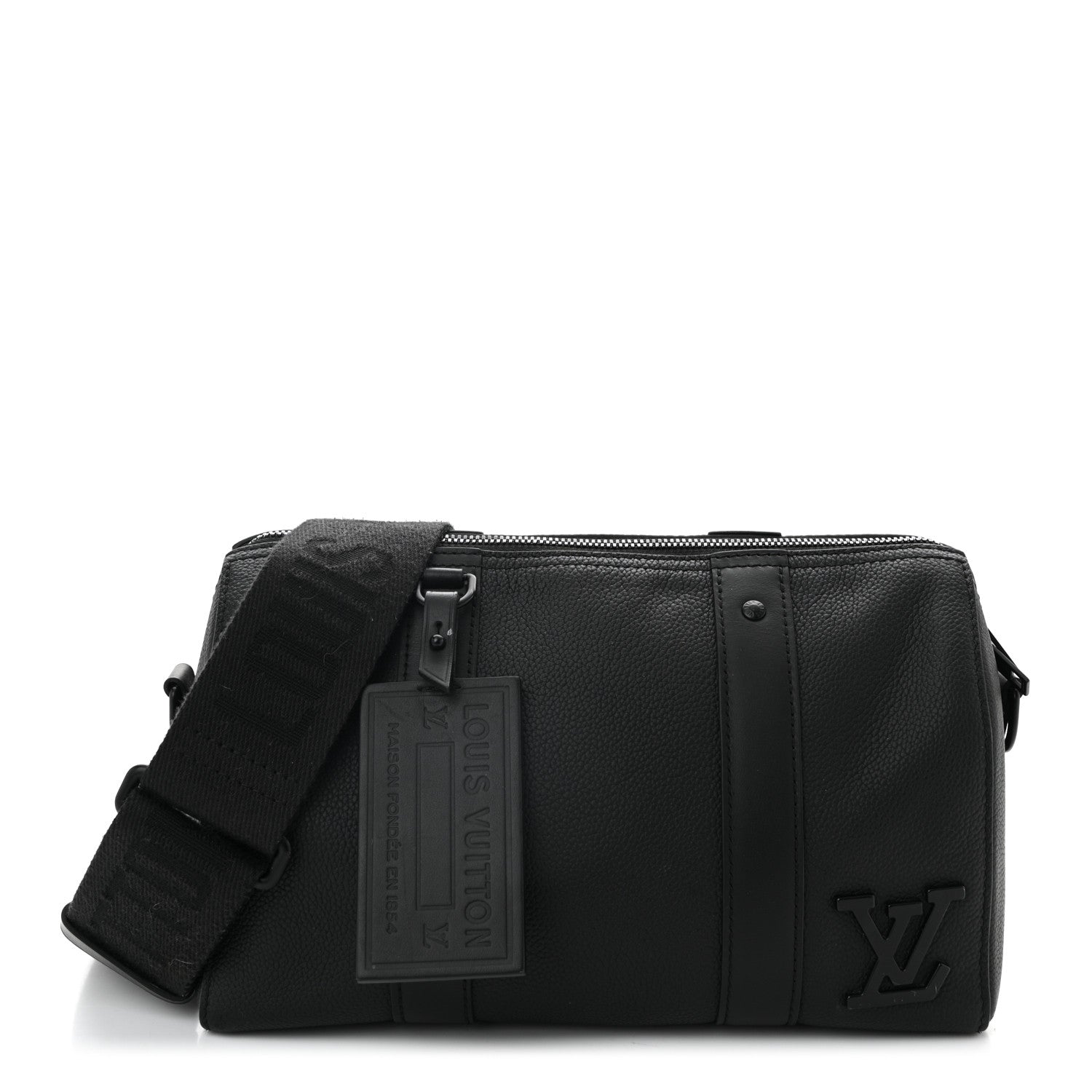 Louis Vuitton Grained Calfskin Aerogram City Keepall Black 1 of 12