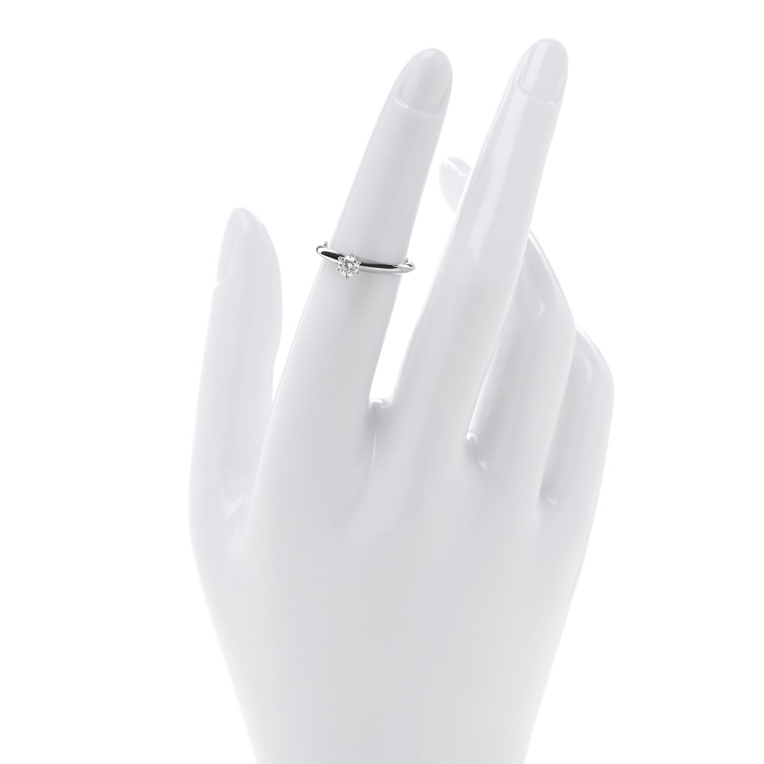 Tiffany Platinum Diamond .19ct Solitaire Engagement Ring 49 5 2 of 4