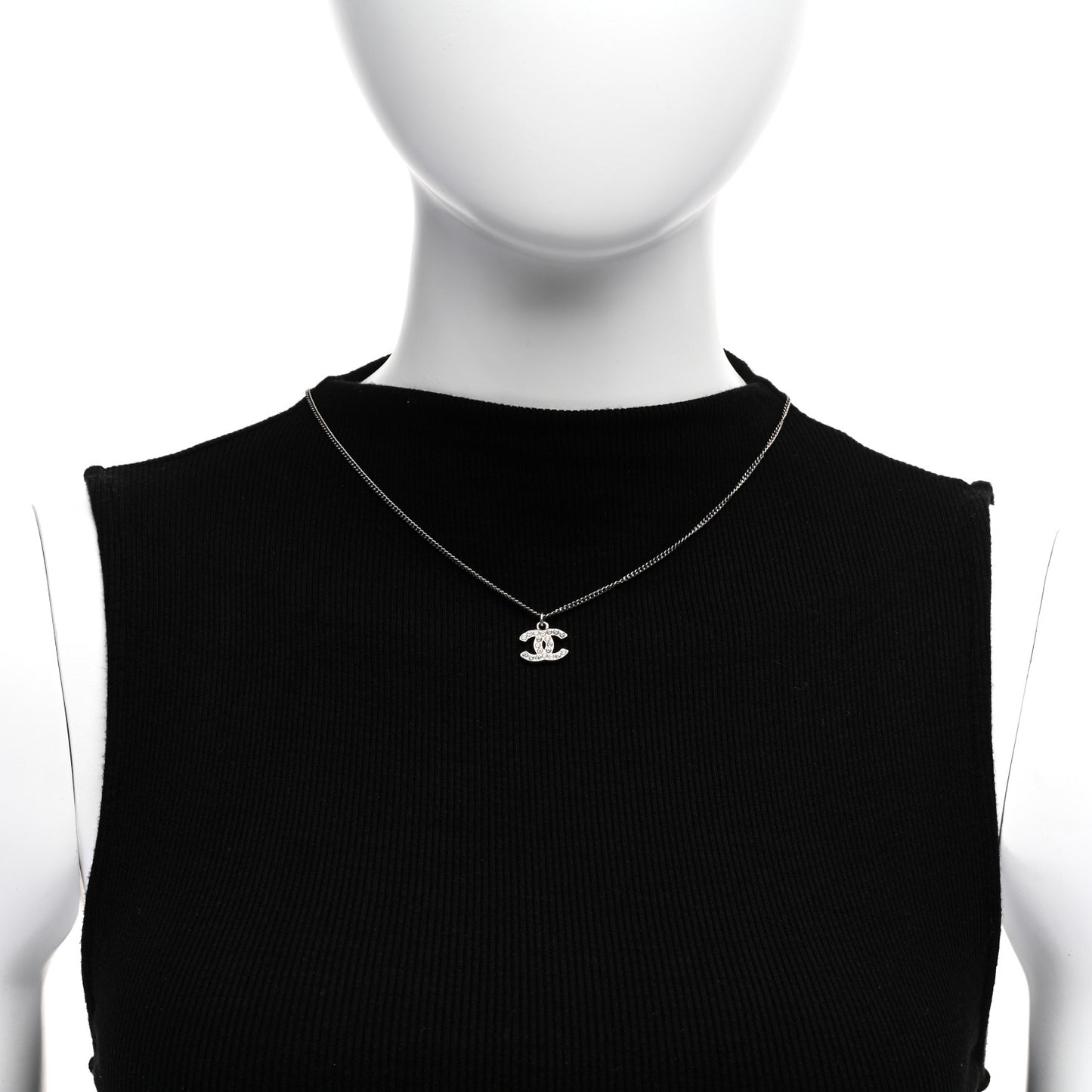 Crystal Timeless CC Necklace Silver