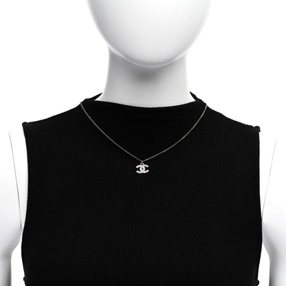 Chanel Crystal Timeless CC Necklace Silver 2 of 6