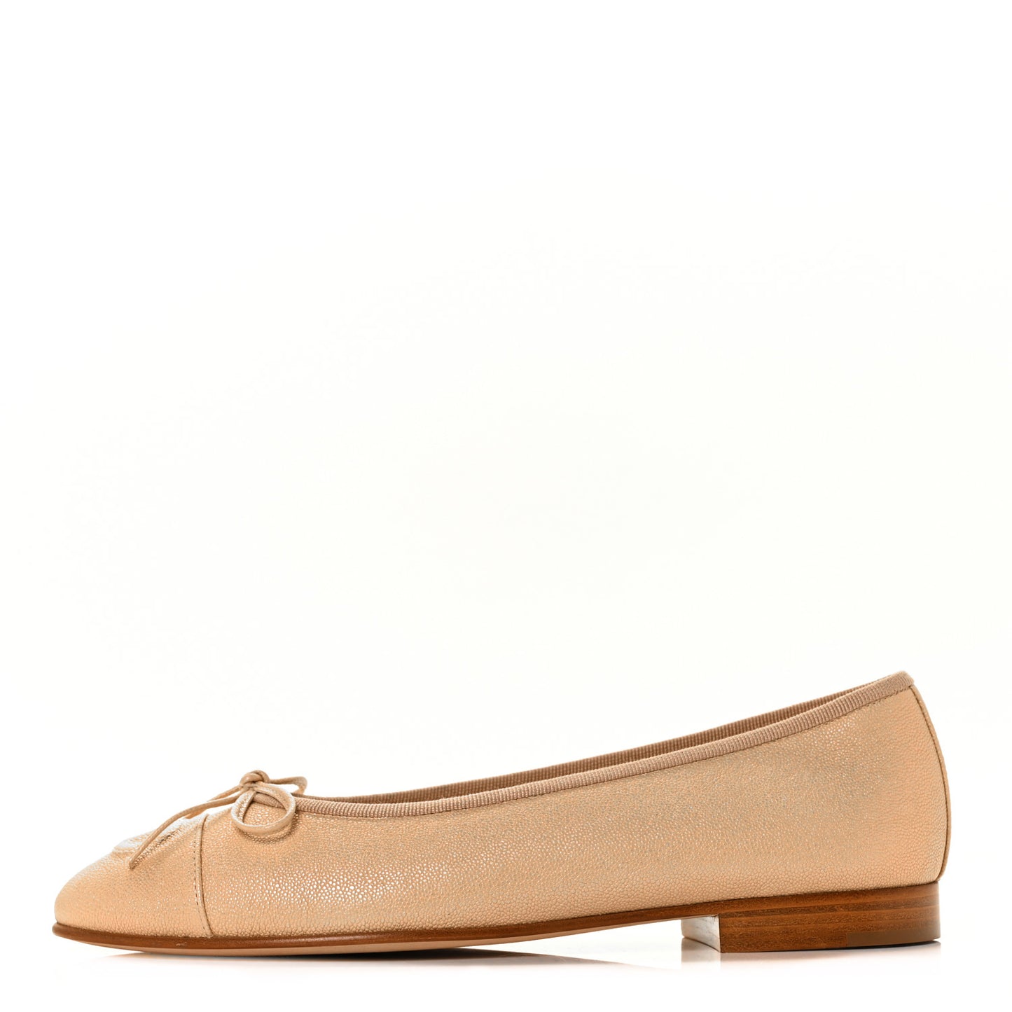 Caviar Cap Toe CC Ballerina Flats 36.5 Beige