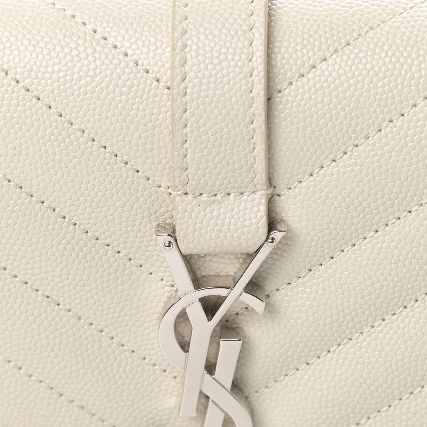 Grain De Poudre Textured Mixed Matelasse Triquilt Small Monogram Satchel Optical White