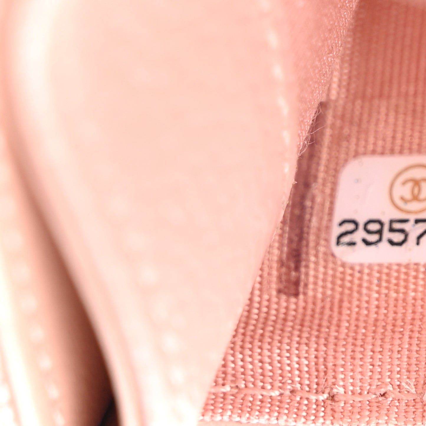 Caviar Camellia Embossed Card Holder Light Pink