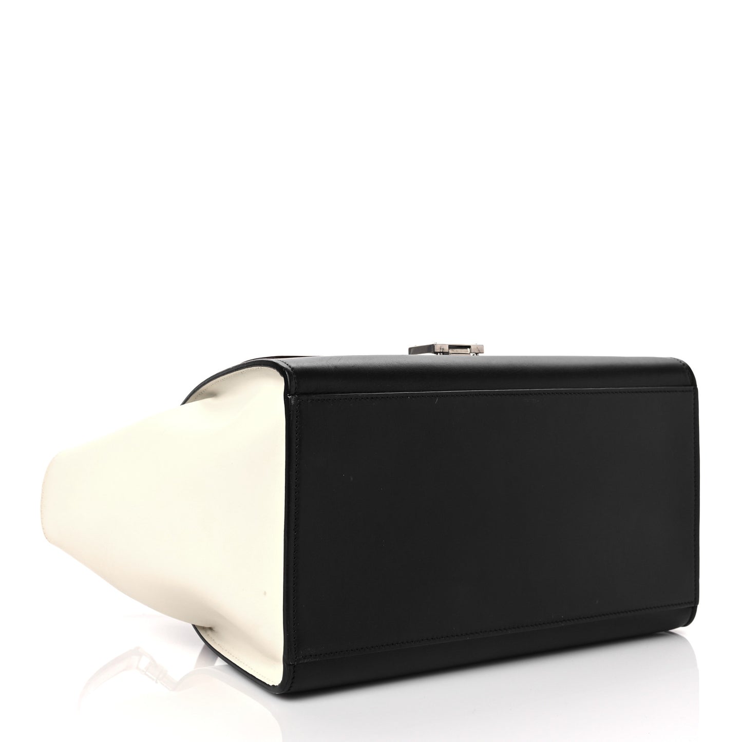Smooth Calfskin Small Tri-Color Trapeze White