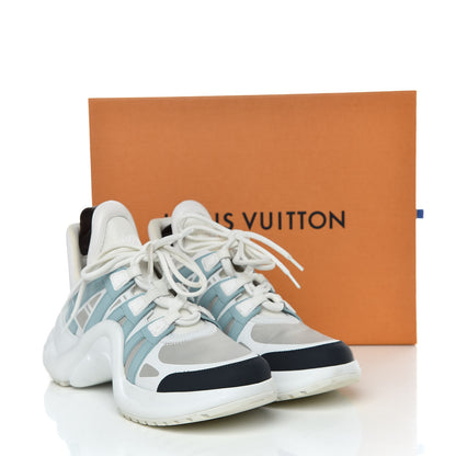 Louis Vuitton Calfskin Technical Nylon LV Archlight Sneakers 41 White Blue Gris 18 of 18